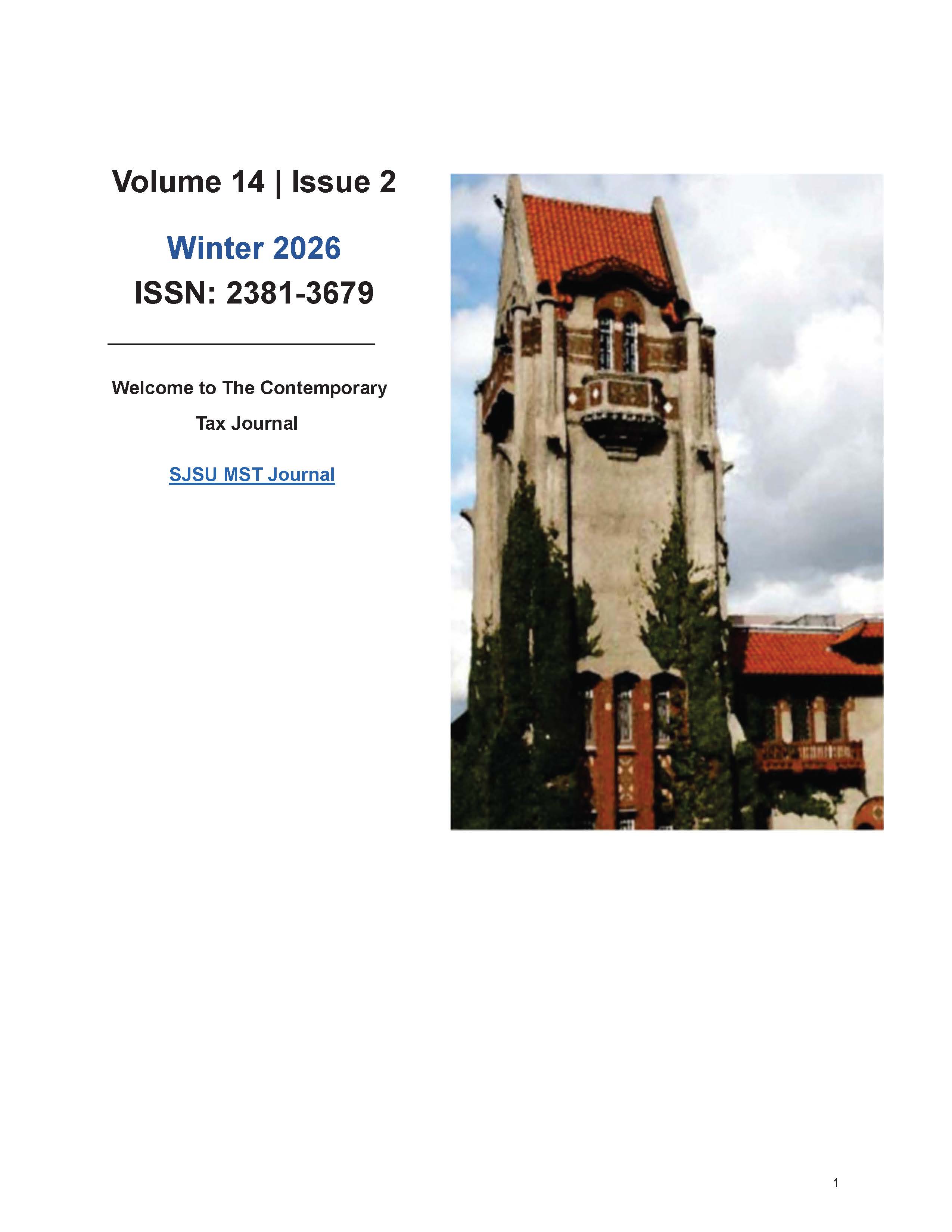 Cover page with picture of Tower Hall