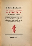 A Brief and True Report of the Newfoundland of Virginia by Thomas Hariot