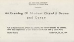 An Evening of Student One-Act Drama and Dance (1974)