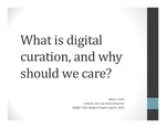 Faculty Speakers: What is Digital Curation and Why Should We Care? by Alyce L. Scott