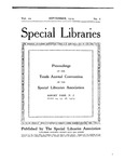 Special Libraries, September 1919 by Special Libraries Association