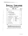 Special Libraries, April 1933