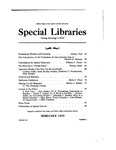 Special Libraries, February 1939 by Special Libraries Association