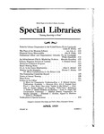 Special Libraries, April 1939