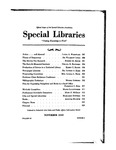 Special Libraries, November 1939